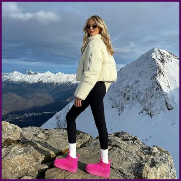 Platform Chelsea Boots Faux Suede Slip-On Winter Booties Size 7 - Picture 3 of 8